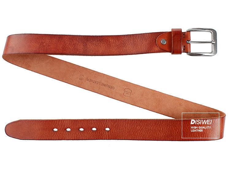 Washed vegetable tanned top layer cowhide belt - BUNNY BAZAR