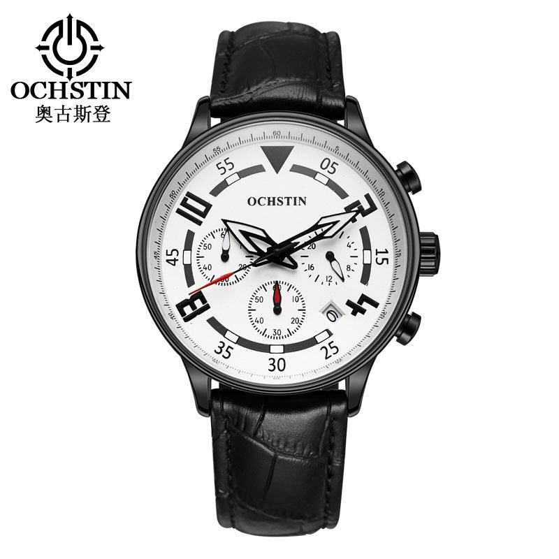 Augusten Men's Watch Leather Watch Calendar Watch Sports Waterproof Quartz Watch - BUNNY BAZAR