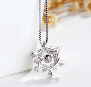 South Korea S925 Sterling Silver Diamond Pendant all-match simple temperament smart Snowflake Necklace female silver jewelry factory direct - BUNNY BAZAR