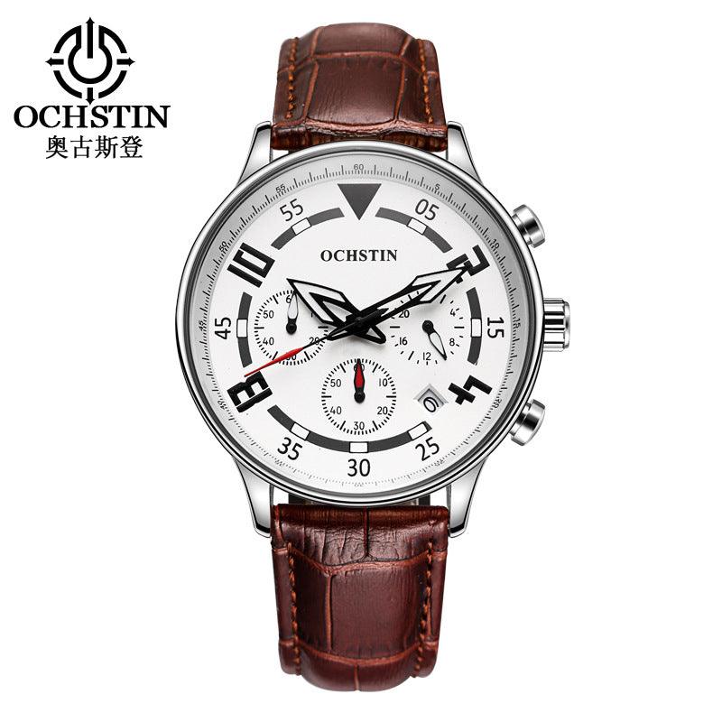 Augusten Men's Watch Leather Watch Calendar Watch Sports Waterproof Quartz Watch - BUNNY BAZAR