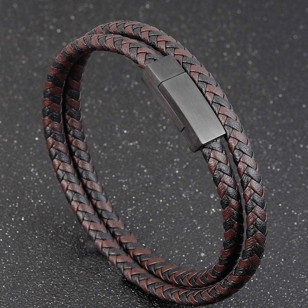 This Timelessly Designed Men's Leather Bracelet is Crafted With Expert Precision - BUNNY BAZAR