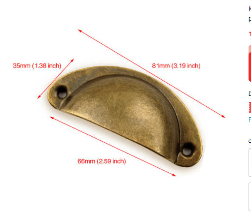 Shell Handle Medical Cabinet Drawer Handle Semi-circular Simple Retro Chinese Handle Bronze Antique Small Handle - BUNNY BAZAR