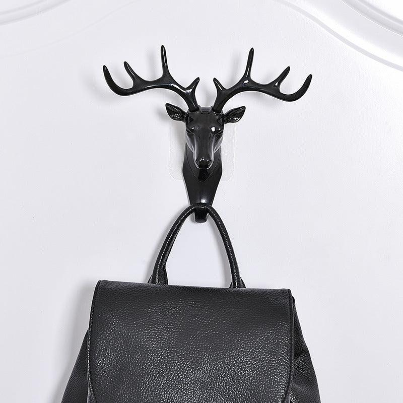 Creative Deer Head Without Hook Three-dimensional Wall Hanging Plastic Sticky Hook - BUNNY BAZAR