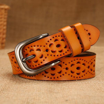 Women's hollow leather belt - BUNNY BAZAR