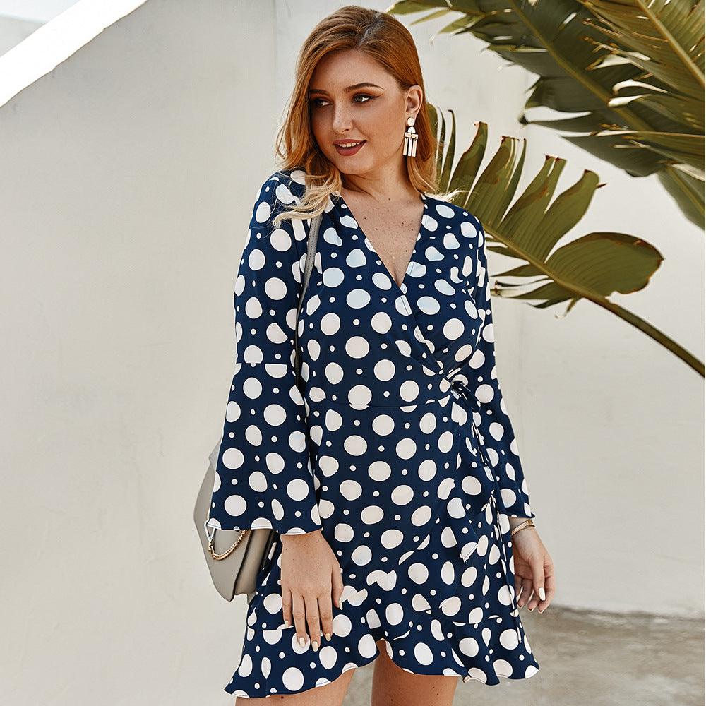 Polka dot sexy long sleeve dress - BUNNY BAZAR