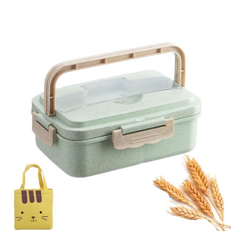 Student Lunch Box Three Grid Plastic Lunch Box Lunch Box - BUNNY BAZAR