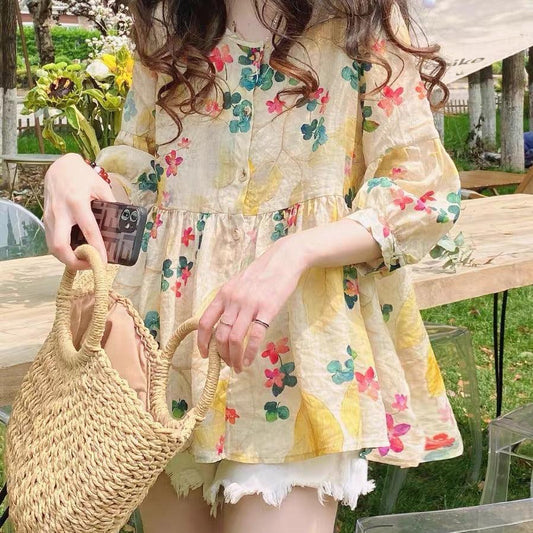 New Style Printed Baby Shirt Blouse Women Korean Version - BUNNY BAZAR