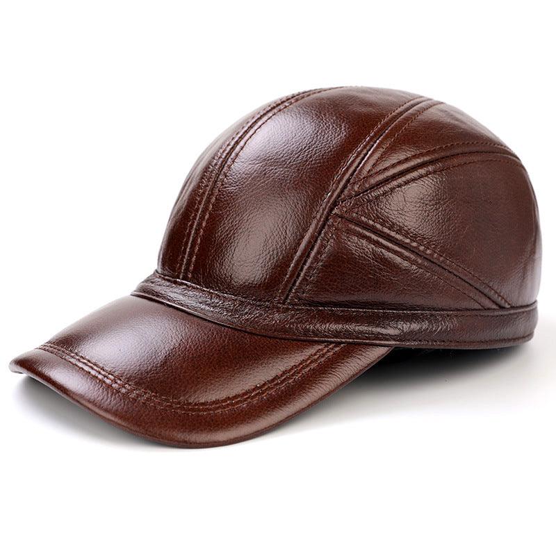 Men's cap first layer leather baseball cap - BUNNY BAZAR