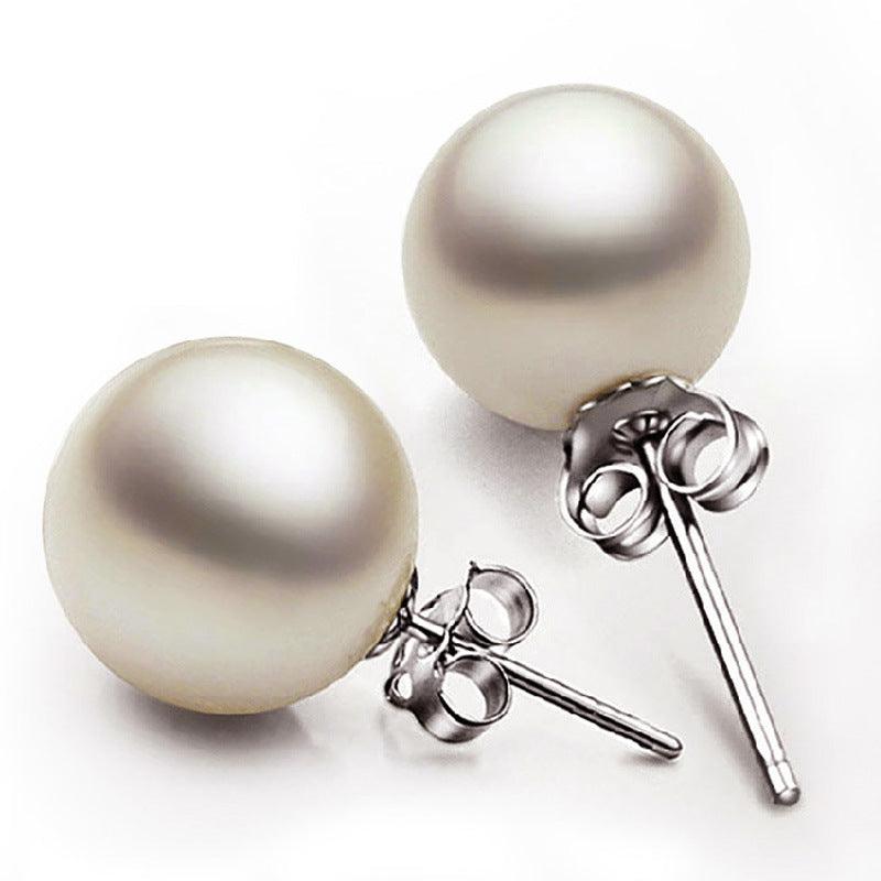 Pearl sterling silver stud earrings - BUNNY BAZAR