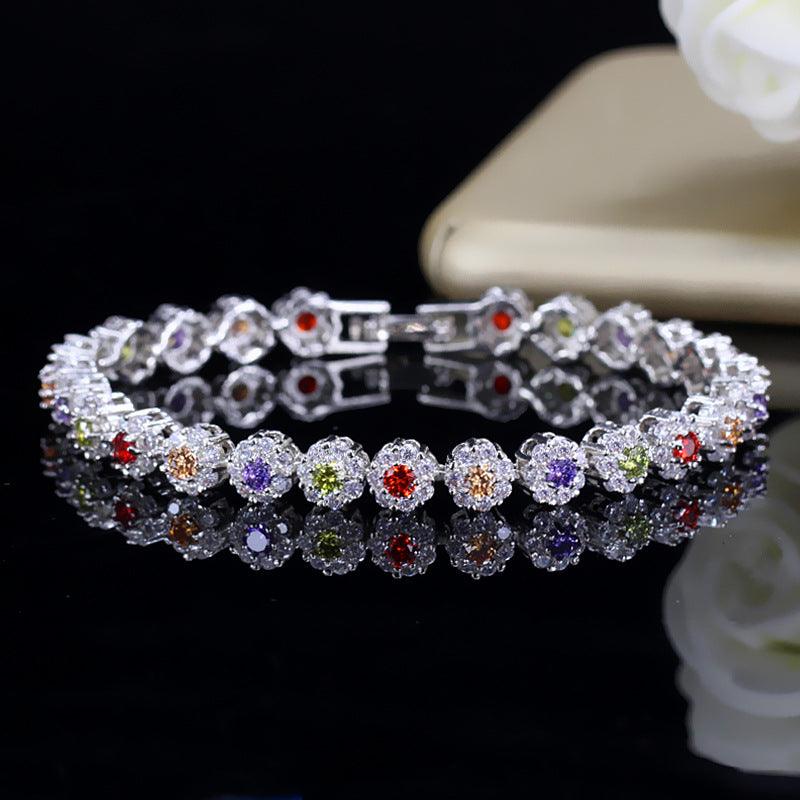 Beautiful Zircon Flower Bracelet is a Perfect Addition For Any Jewelry Collection - BUNNY BAZAR