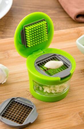 Garlic-A-Peel Garlic Press, Crusher, Cutter, Mincer, and Storage Container - BUNNY BAZAR