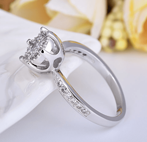 Fashion engagement ring delicate heart and soul zircon ring female jewelry - BUNNY BAZAR