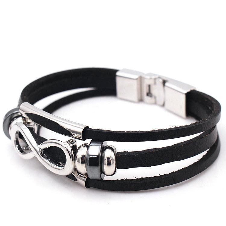 Leather Leather Bracelet Bracelet For men Figure 8 - BUNNY BAZAR