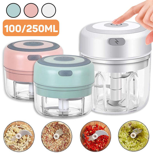 Mini Electric Garlic Chopper USB Charging Ginger Masher Machine Sturdy Durable Chili Vegetable Crusher Kitchen Tool - BUNNY BAZAR