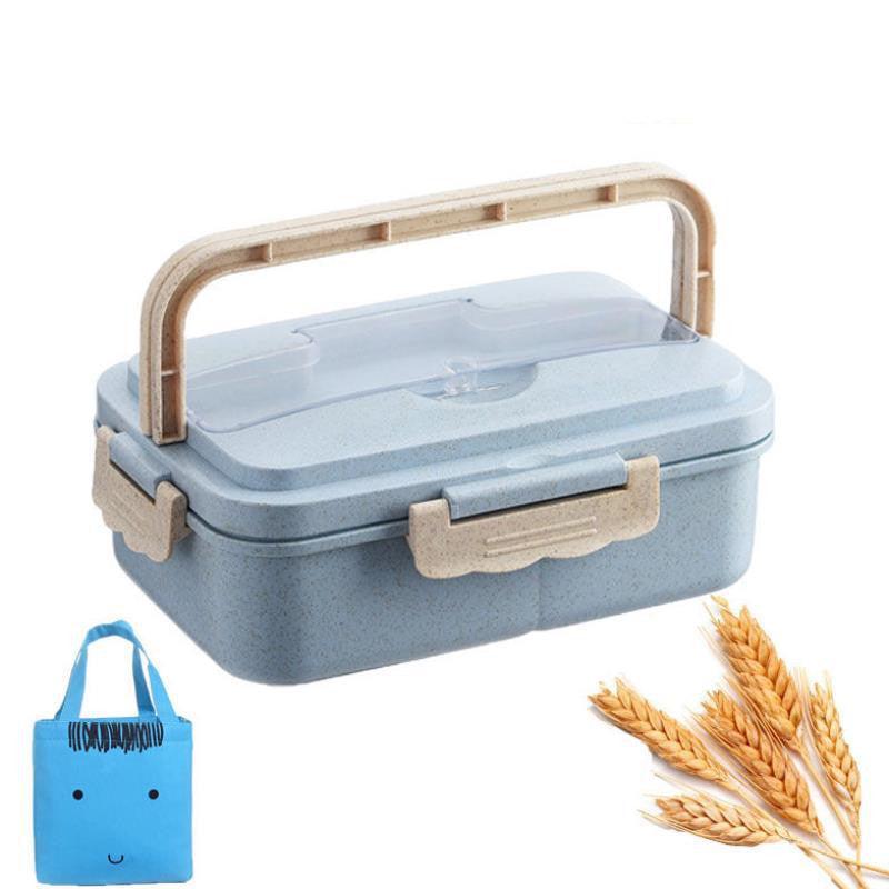 Student Lunch Box Three Grid Plastic Lunch Box Lunch Box - BUNNY BAZAR