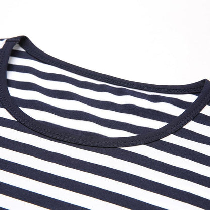 Fashion Stripes Men's Round Neck Cotton Striped Top - BUNNY BAZAR