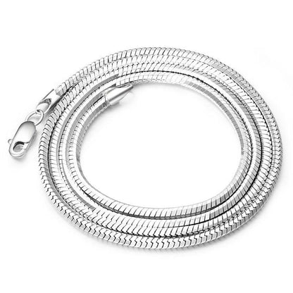 Sterling Silver Plated platinum necklace chain jadoku men clavicle silver chain Korean fashion collar men and women lovers of silver - BUNNY BAZAR