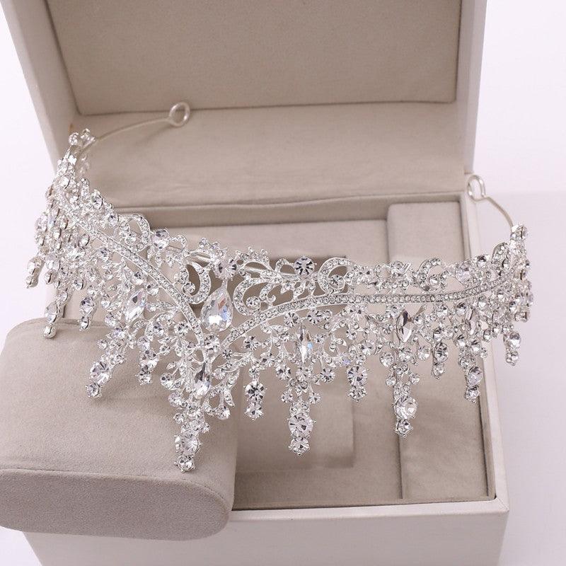 Silver Crystal Drop Bridal Jewelry Set - BUNNY BAZAR