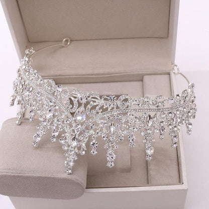 Silver Crystal Drop Bridal Jewelry Set - BUNNY BAZAR