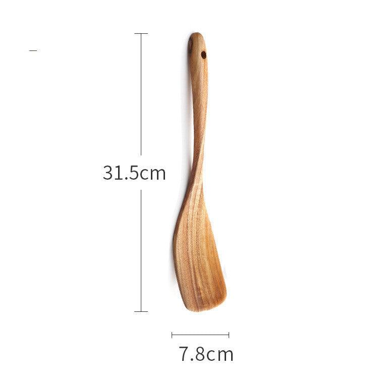 Acacia Wood Non-stick Frying Pan With Wooden Spatula - BUNNY BAZAR