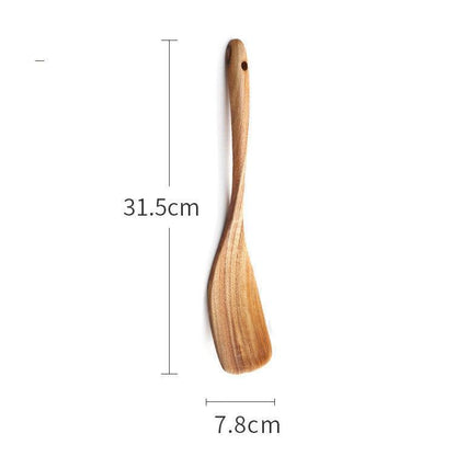 Acacia Wood Non-stick Frying Pan With Wooden Spatula - BUNNY BAZAR