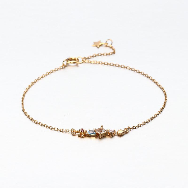 Sterling Silver 14K Gold Plated Zircon Bracelet - BUNNY BAZAR