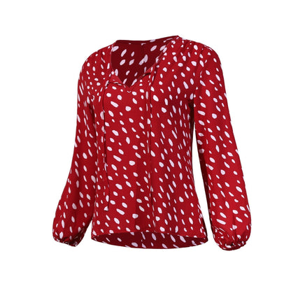 Polka dot V-neck T-shirt - BUNNY BAZAR