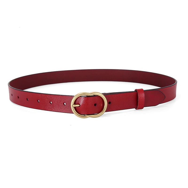 Women's Leather Belt Wide And Simple - BUNNY BAZAR