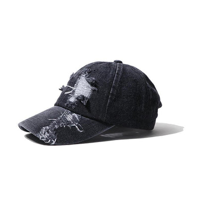 Men's And Women's Hole Denim Casual Duck Tongue Baseball Cap - BUNNY BAZAR