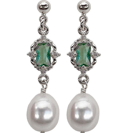 Sterling silver natural freshwater pearl earrings - BUNNY BAZAR