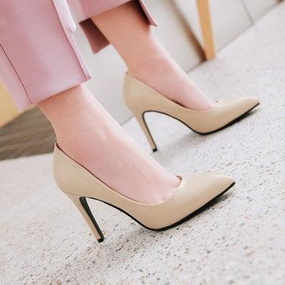 Single shoes simple pointed stiletto women - BUNNY BAZAR