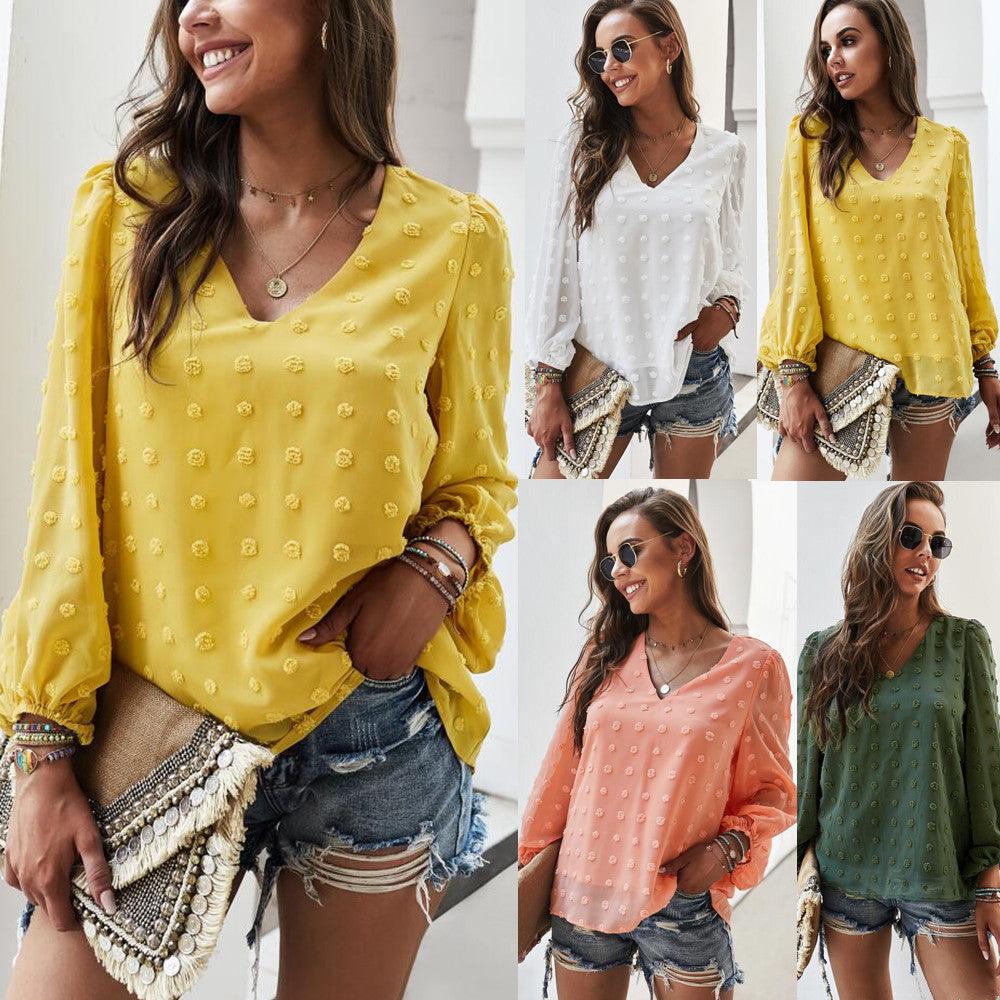 Women's Loose Top Summer Long-Sleeved Thin Sunscreen Solid Color T-Shirt Women - BUNNY BAZAR