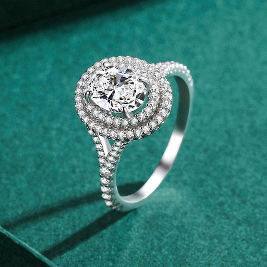 S925 Sterling Silver Emerald Cut Diamond Ring - BUNNY BAZAR