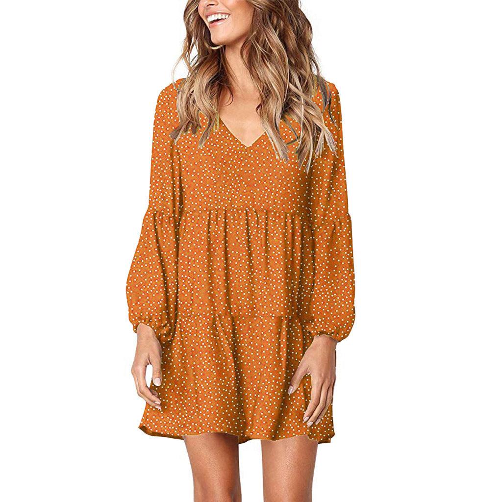 Polka dot ruffled loose dress - BUNNY BAZAR