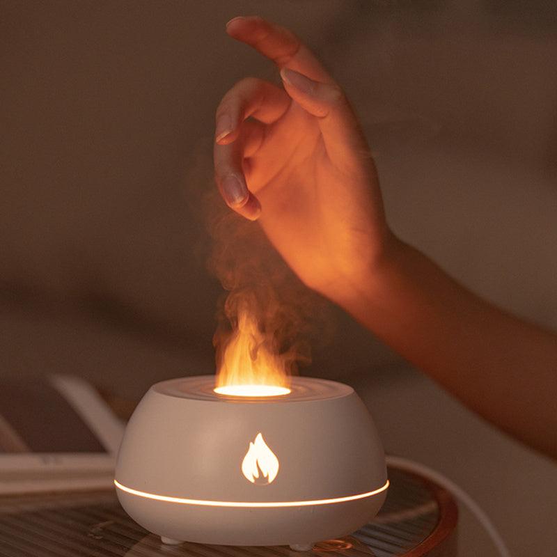 Flame Humidifier Aromatherapy Diffuser 7 Colors Light Home Air Humidifier 130ML USB Room Fragrance Essential Oil Diffuser - BUNNY BAZAR