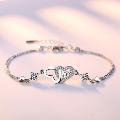 925 Sterling silver zircon Heart Bracelet - BUNNY BAZAR