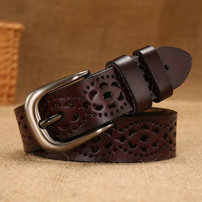 Women's hollow leather belt - BUNNY BAZAR