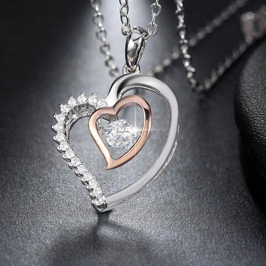 Heart-shaped zircon jewelry beating heart - BUNNY BAZAR