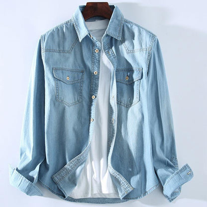 Washed light blue denim with wooden buckle - BUNNY BAZAR