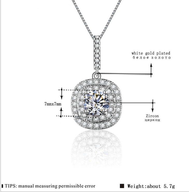 MDEAN cross-border explosive accessories AliExpress best selling high quality inlaid zircon High-grade platinum-plated pendant MSN012 - BUNNY BAZAR