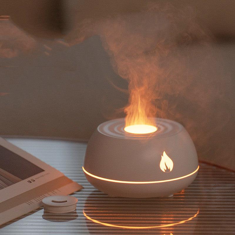 Flame Humidifier Aromatherapy Diffuser 7 Colors Light Home Air Humidifier 130ML USB Room Fragrance Essential Oil Diffuser - BUNNY BAZAR