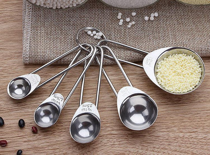 Baking Tool Stainless Steel Measuring Measuring Spoon 5-piece Set - BUNNY BAZAR