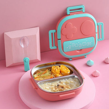 Stainless Steel Children's Portable Compartment Insulation Lunch Box - BUNNY BAZAR