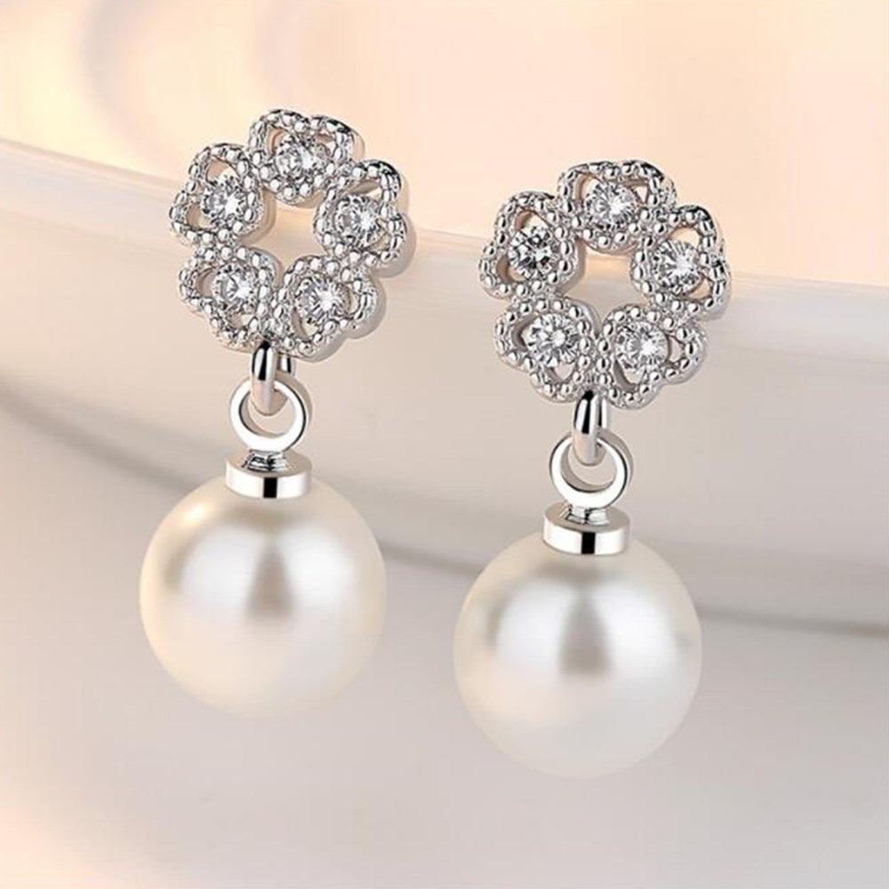 Large Pearl Tassel Earrings Women's Sterling Silver Earrings - BUNNY BAZAR