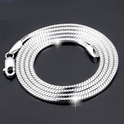 Sterling Silver Plated platinum necklace chain jadoku men clavicle silver chain Korean fashion collar men and women lovers of silver - BUNNY BAZAR