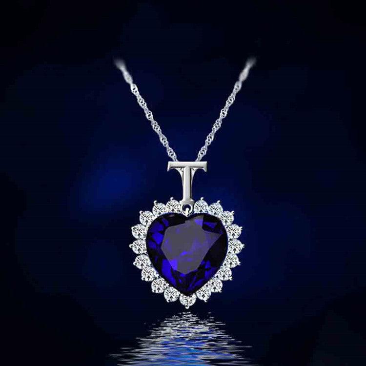 Heart shaped crystal pendant gemstone necklace jewelry - BUNNY BAZAR