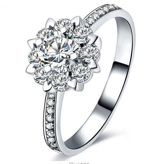 Micro Carat Engagement And Wedding Ring Ring Female Proposal Ring 18K Gold Diamond Ring Zircon Bare Diamond - BUNNY BAZAR