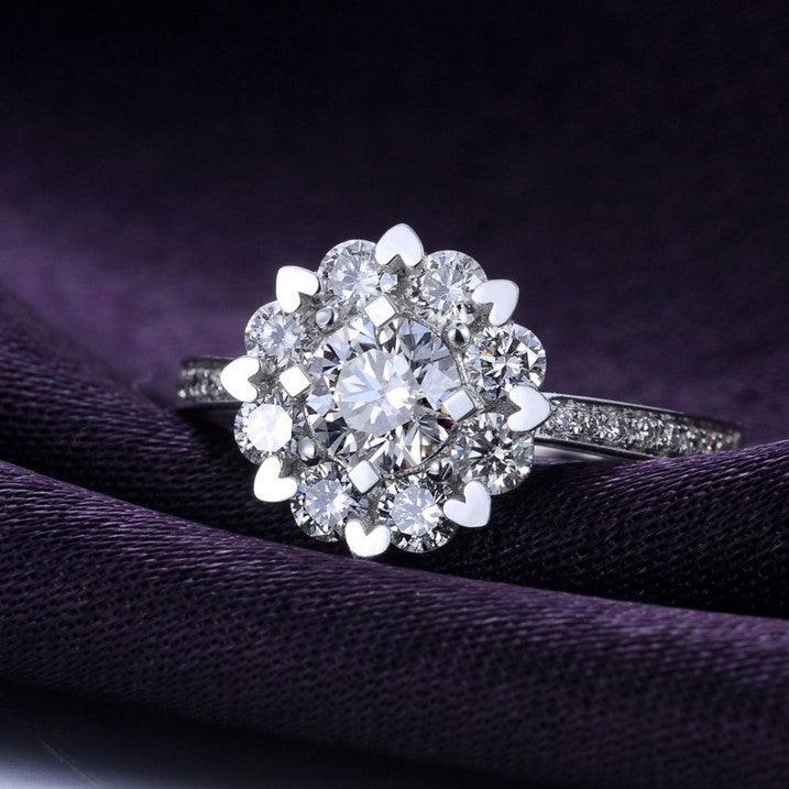 Micro Carat Engagement And Wedding Ring Ring Female Proposal Ring 18K Gold Diamond Ring Zircon Bare Diamond - BUNNY BAZAR