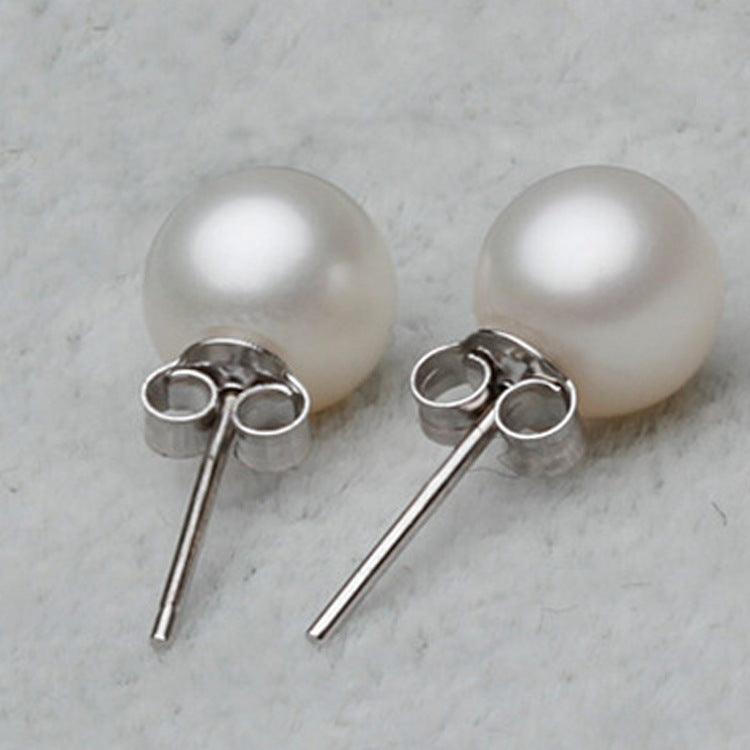 Pearl sterling silver stud earrings - BUNNY BAZAR