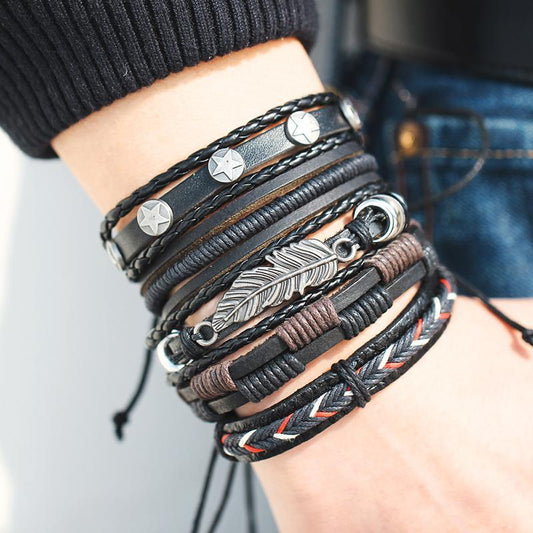 Multilayer Leather Bracelet For Men - BUNNY BAZAR